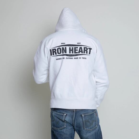 Iron Heart Other - Iron Heart 14oz Ultra Heavyweight Loopwheel Cotton Full Zip White Hoodie L NEW